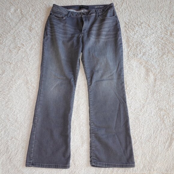Women's Size 18 Lee Modern Series Gray Denim Jeans Curvy Fit Bootcut 31" Inseam - Picture 1 of 4